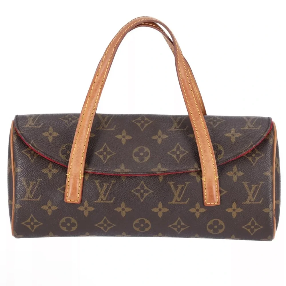 Louis Vuitton Sonatine M51902 Monogram Canvas Handbag Flap Satchel Brown